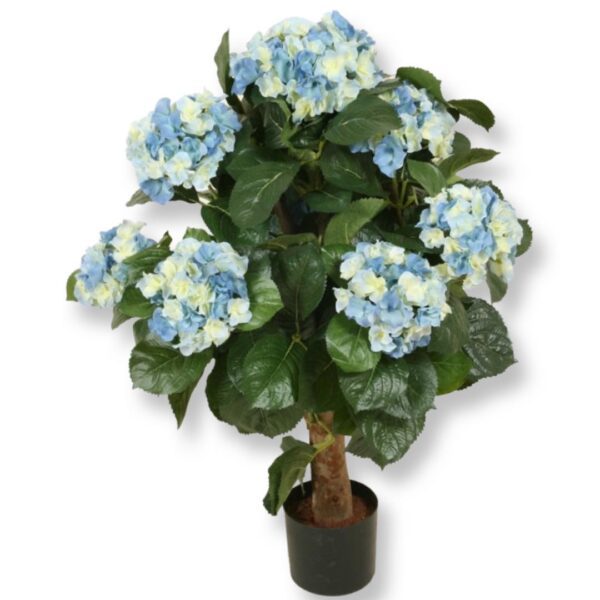 Hortensia | Konstgjord stor krukväxt blå & creme 50 cm