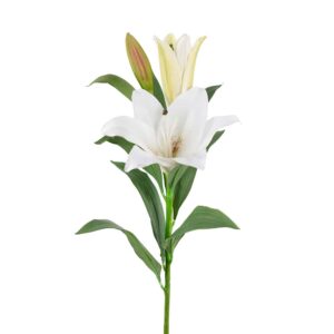 konstgjord snittblomma lilja vit 90 cm