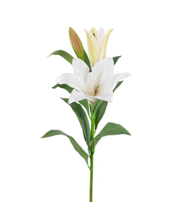 konstgjord snittblomma lilja vit 90 cm
