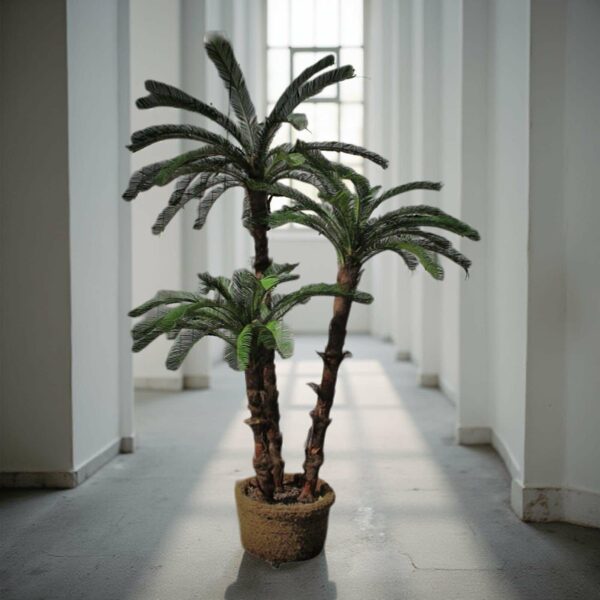 Konstgjord 3 stammad cycaspalm 240 cm