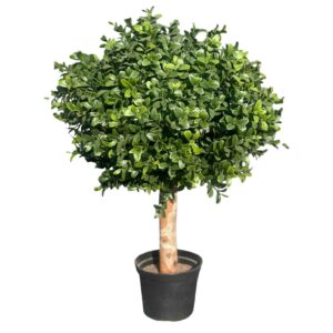 Konstgjord högklassig buxbombokk på äkta trädstam 30 cm 3