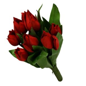 Konstgjord röd tulpanbukett färdigbunden 24 cm