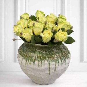 Ros-Konstgjord Snittblomma Creme-Grön Gatsby 34 cm