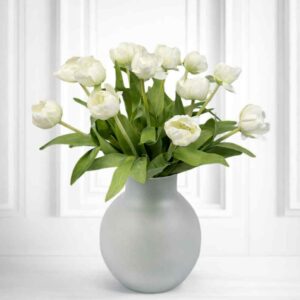Tulpan Konstgjord snittblomma Vit crème 45 cm