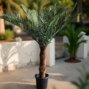 Konstgjord kanariepalm äkta palmfaser konstgjorda blad 150 cm