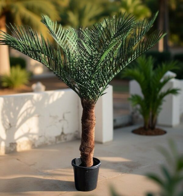 Konstgjord kanariepalm äkta palmfaser konstgjorda blad 150 cm