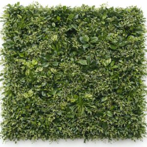 Växtvägg | Konstgjord Gröna Växter mix Cream 100x100 cm (1kvm)
