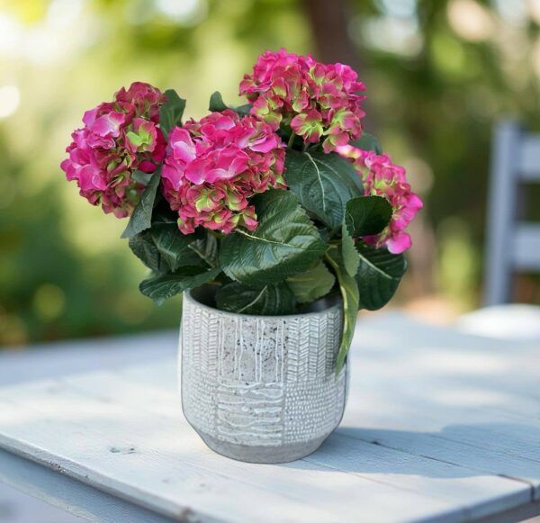 Hortensia Konstgjord Krukväxt rosa grön UV 40 cm