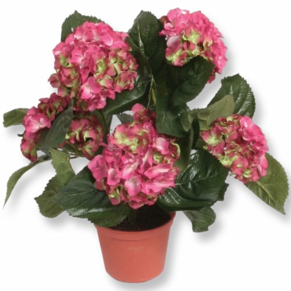 Hortensia Konstgjord Krukväxt rosa grön UV 40 cm
