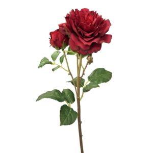 Ros | Konstgjord snittblomma mörk röd 50 cm