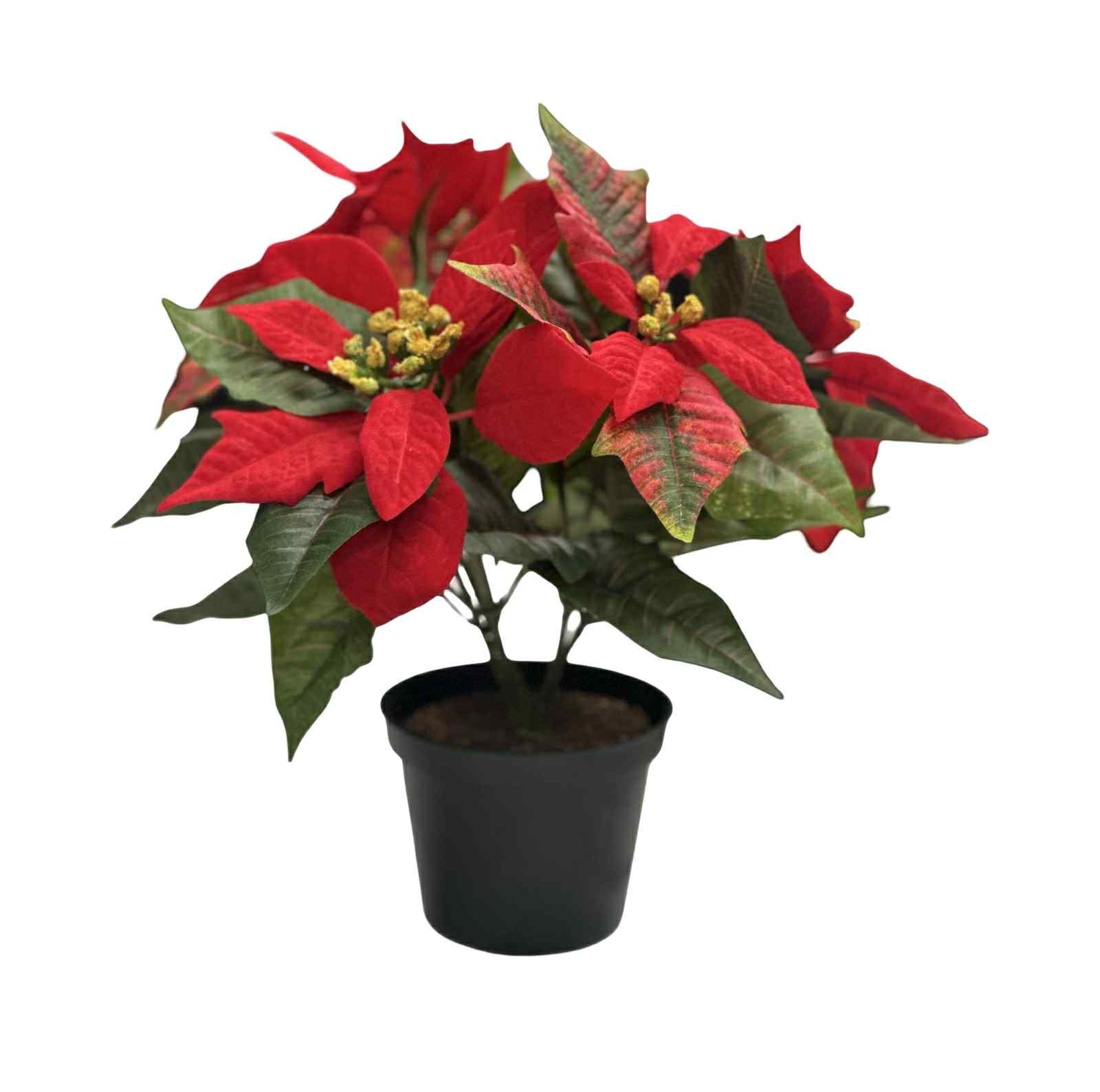 Konstgjord högklassig röd julstjärna 25 cm