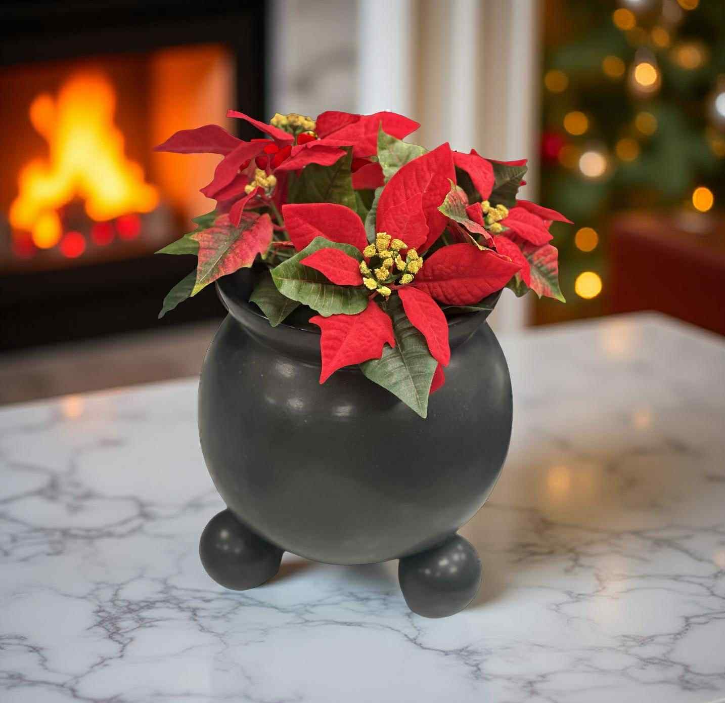 Julstjärna | Konstgjord Poinsetta Röd 25 cm - Bild 3