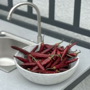 Konstgjord Chilifrukt röd 3/set