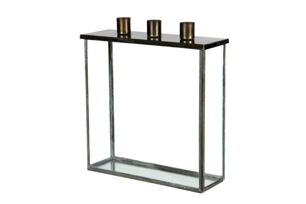Ljusstake | Glasbox med ljushållare 22x7x25cm