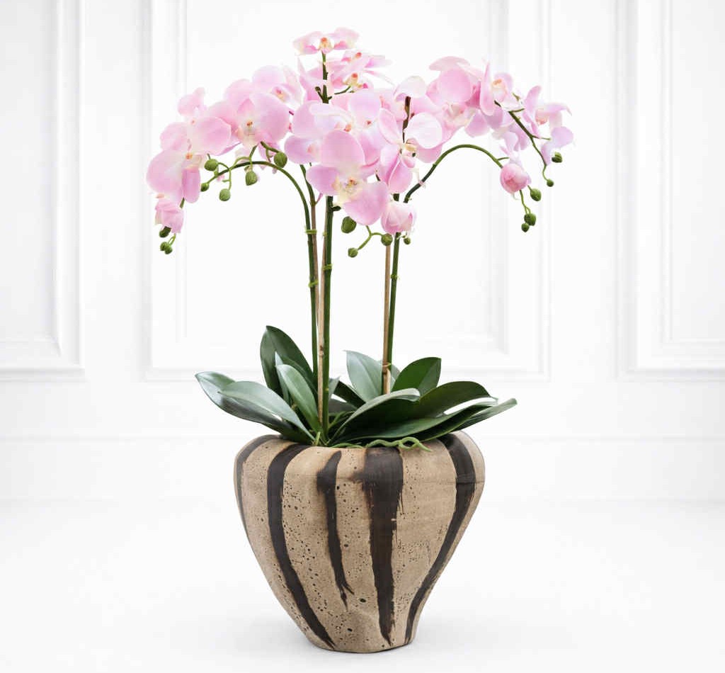 Orkidé | Konstgjord Phalaenopsis rosa 60 cm