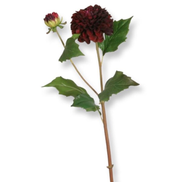 Dahlia | Konstgjord snittblomma vinröd 52 cm