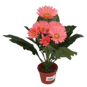 Konstgjord Gerbera Rosa krukväxt 35 cm