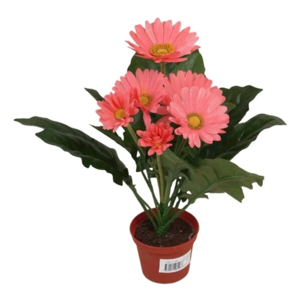 Konstgjord Gerbera Rosa krukväxt 35 cm