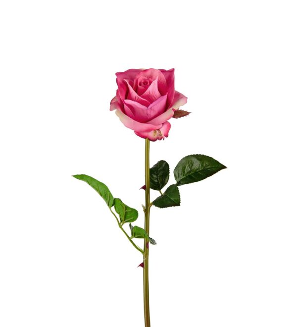 konstgjord rosalila ros som snittblomma 65 cm