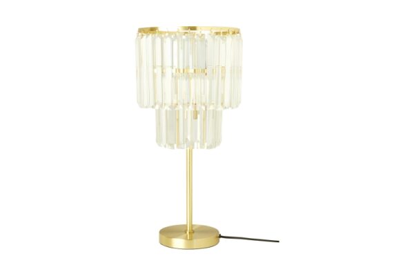 Belysning l Bordslampa Kristall & Guld