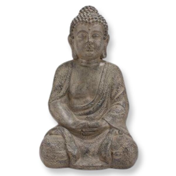 Trädgårdsstaty | Happy Buddha sittande H 47 cm