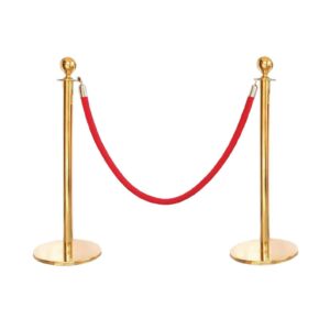 Hyr hos Webflower för fest eller event mässingstolpe med rött snöre