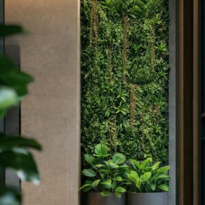 Växtvägg | Blandade Gröna Växter med hängväxter 100×100 cm (1kvm)