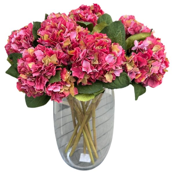 Hortensia | Konstgjord snittblomma rosa 60 cm - Bild 4