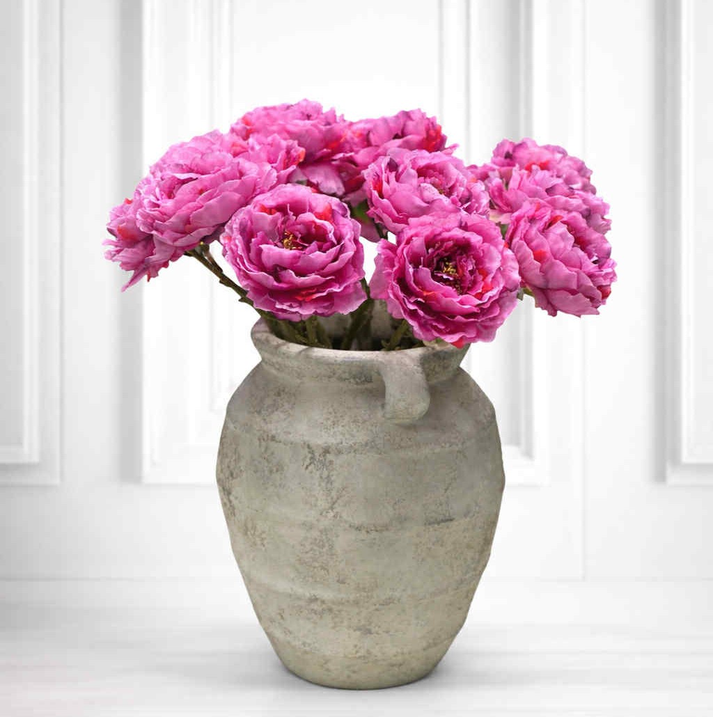 Pion | Konstgjord snittblomma skarp rosa 70 cm