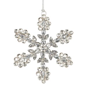 Snöflinga Fiora 11 cm med silverfärgade glaspärlor