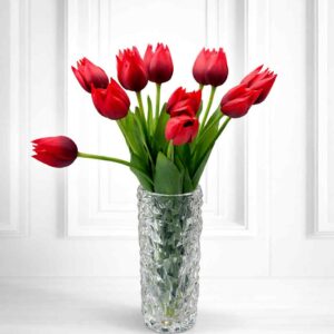Tulpan | Konstgjord smal Röd 38 cm