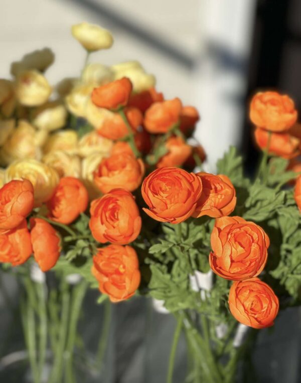 Ranunculus  | Konstgjord Snittblomma gul 30 cm - Bild 3