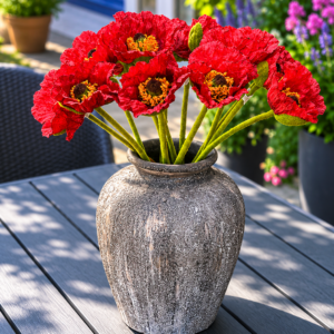 Konstgjord röd vallmo med UV-skydd 52 cm från Webflower