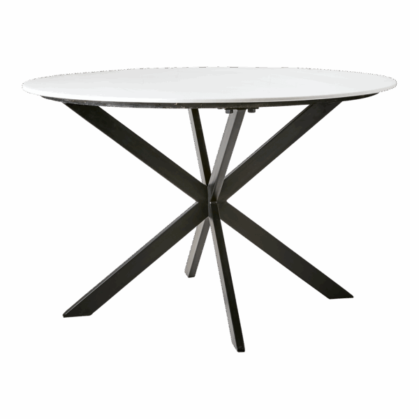 MILAN Bord, Vit/svart Ø120xH78 cm