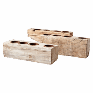 Ljusstake | Treasure Adventsljusstake Värmeljus, Recycled Wood Natur ~L33xD7xH9 cm
