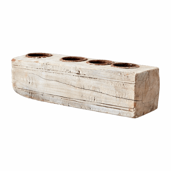 Ljusstake | Treasure Adventsljusstake Värmeljus, Recycled Wood Natur ~L33xD7xH9 cm