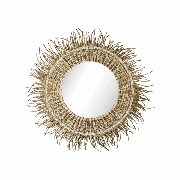 Spegel | STINA, Natur, Handgjord, Ø60 cm