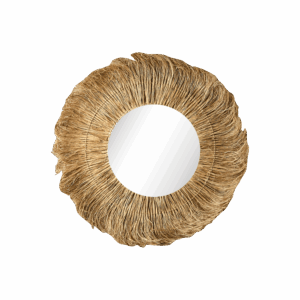 Spegel | STINA, Natur, Handgjord, Ø70 cm
