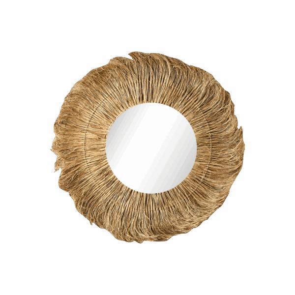 Spegel | STINA, Natur, Handgjord, Ø70 cm