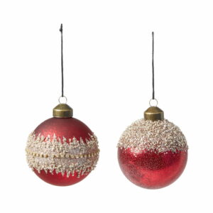 Röd och glitter julkula