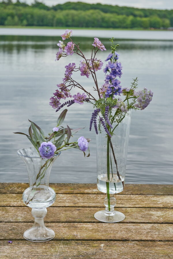 Vas | Glasvas med fot Ø17xH60 cm - Bild 3