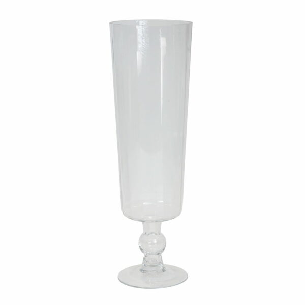 Vas | Glasvas med fot Ø17xH60 cm