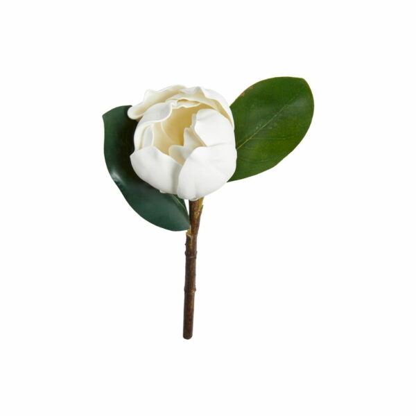 Konstgjord Magnolia vit med blad 26 cm