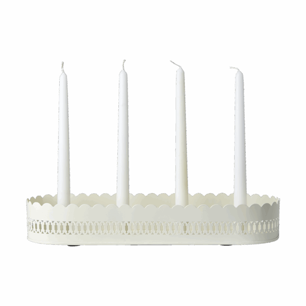 Ljusstake | Fenix Adventsljusstake, Elfenben L40xW14xH6.5 cm