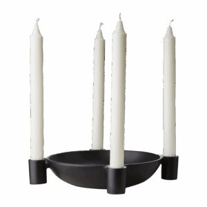 Ljusstake | Carter Adventsljusstake, Svart Ø27xH5 cm