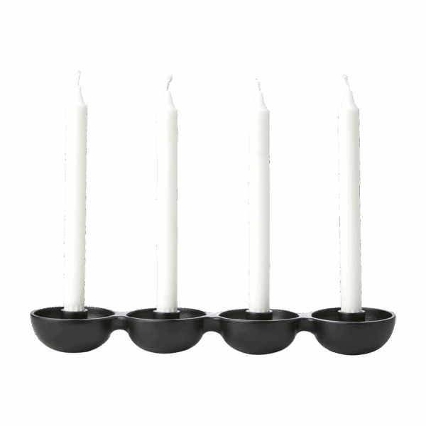 Ljusstake | Carter Adventsljusstake, Svart L40xW9xH4 cm