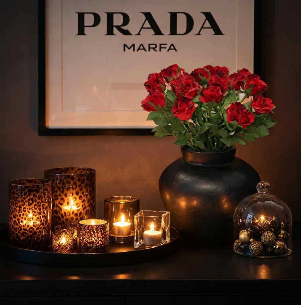 Ros | Konstgjord röd snittblomma 70 cm