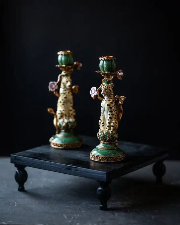 Ljusstake Leopard Barock rokoko style 26 cm