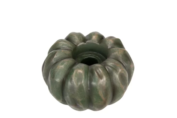 Ljusstake | Konstgjord Pumpa Grön Dekoration 11x7cm