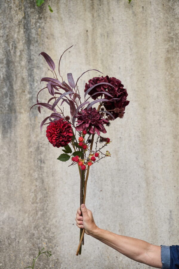 Hortensia | Konstgjord Snittblomma Bordeau 70 cm